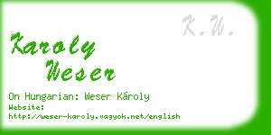karoly weser business card